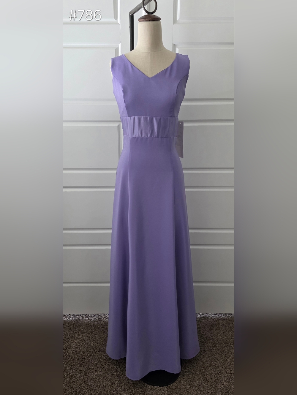 Simple V-Neck A-line Lavender Purple Formal Dress